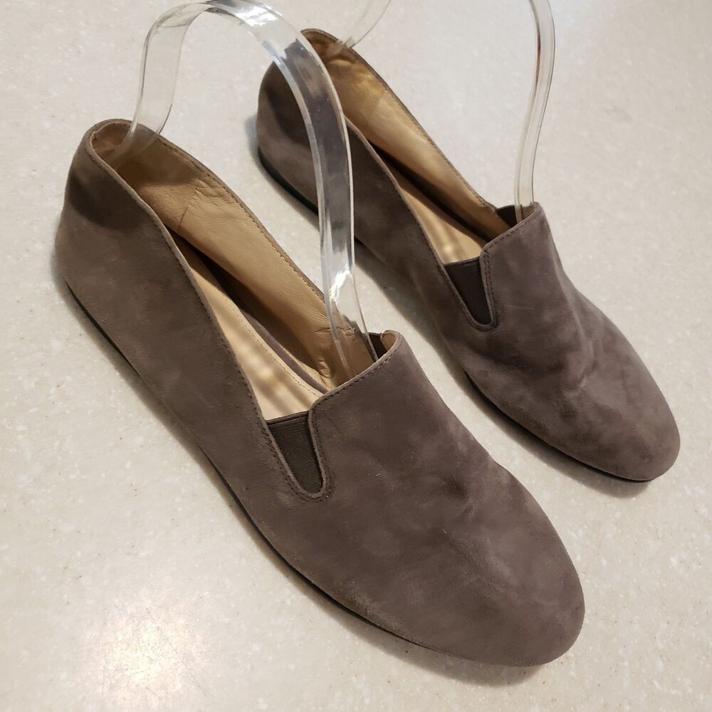 Via Spiga Abia Slip-On Flat Loafer Flat Shoes Suede Size 8.5 Smog Gray